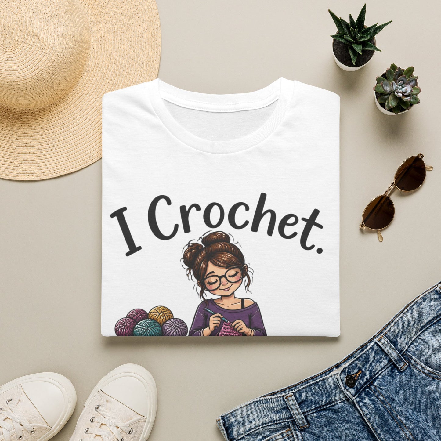 Graphic Tee "I Crochet T-Shirt — What's Your Superpower?" Cute Yarn Lover Tee